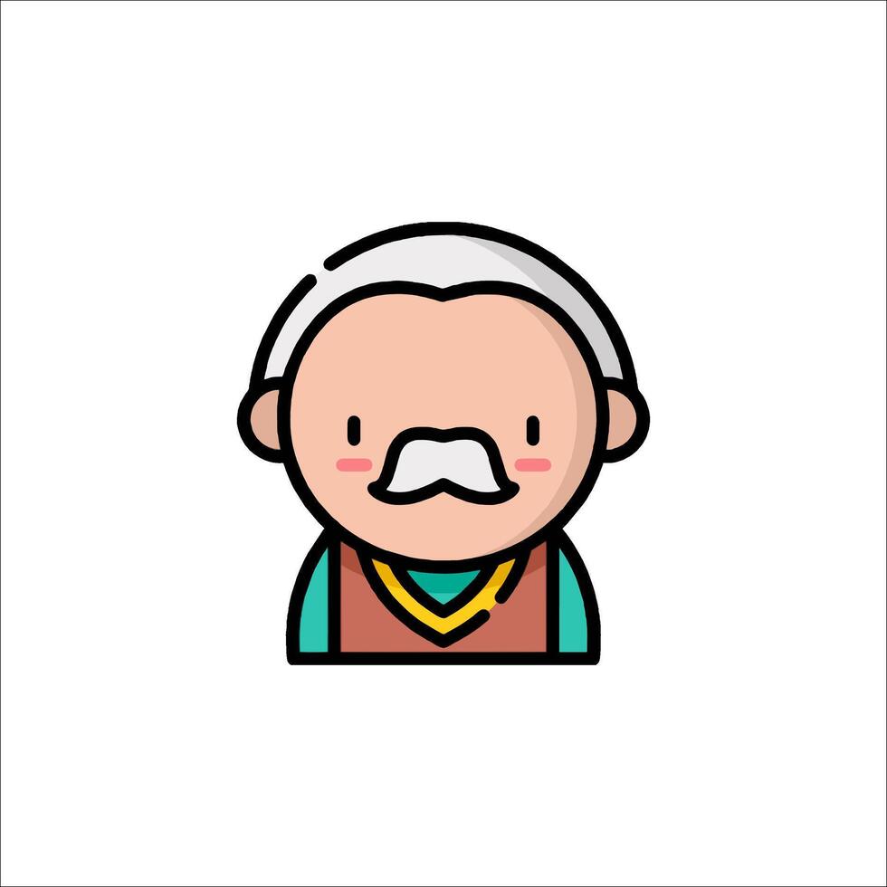 An old man with a mustache and a mustache vector