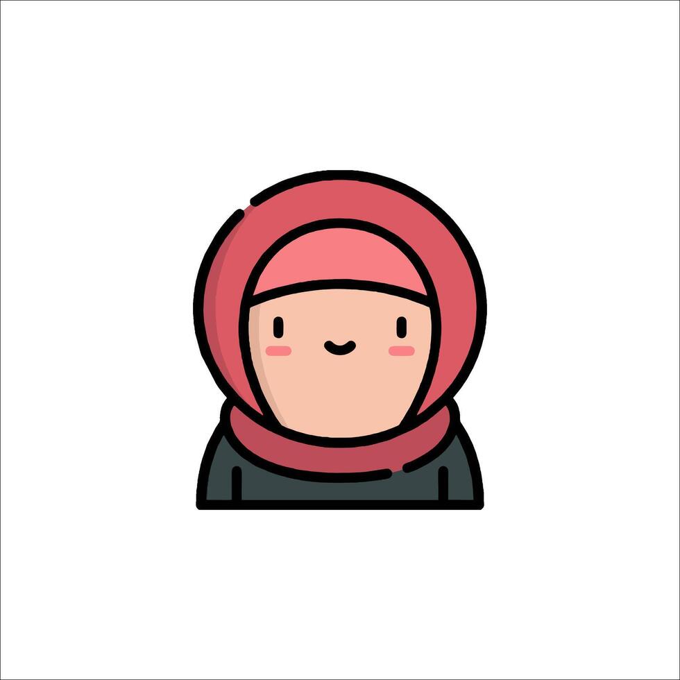 A cartoon woman wearing a hijab vector