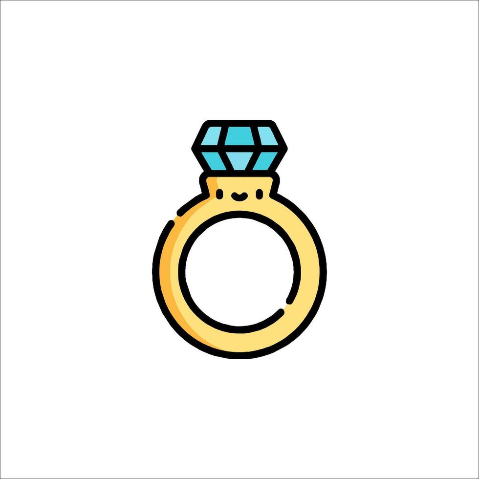 An illustration of a diamond ring vector