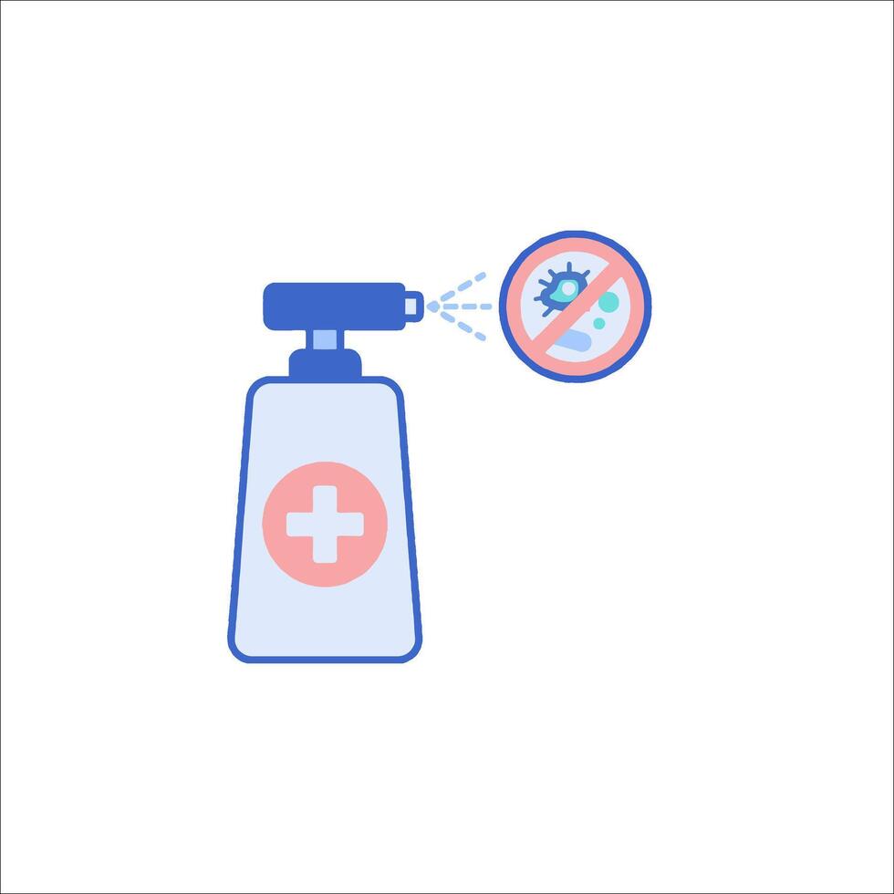 A bottle of hand sanitizer with a sign that says no germs vector