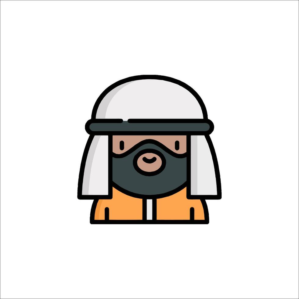 Arab man icon in flat style vector