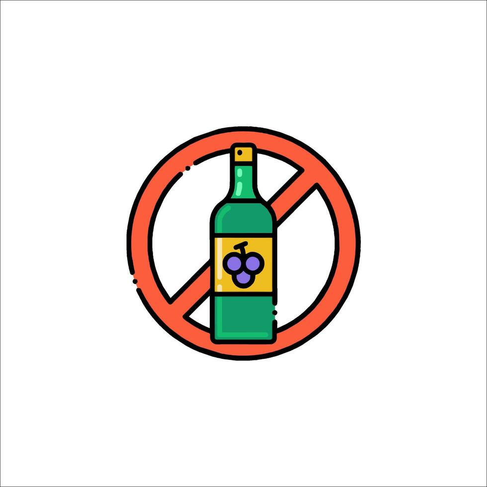 No alcohol sign illustration vector