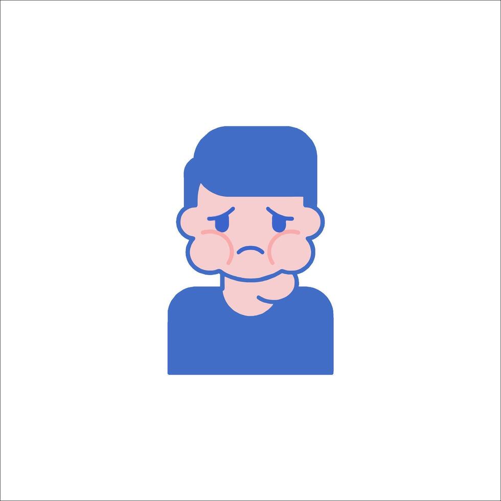 A man with a sore throat icon vector