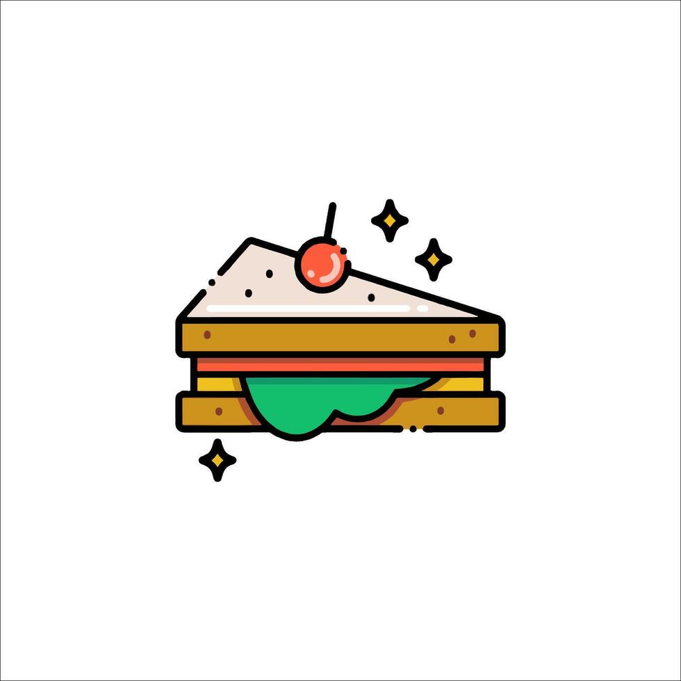 A sandwich with a cherry on top vector
