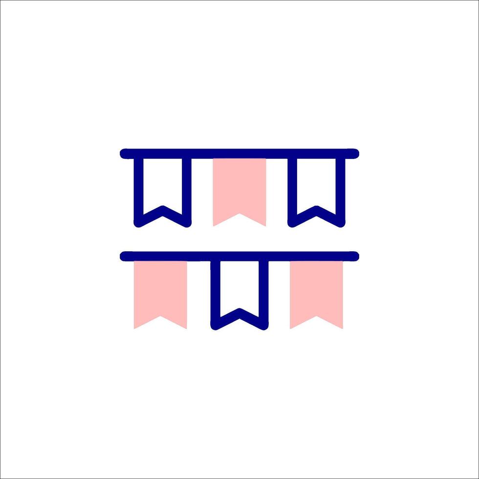 A blue and pink banner with two flags vector