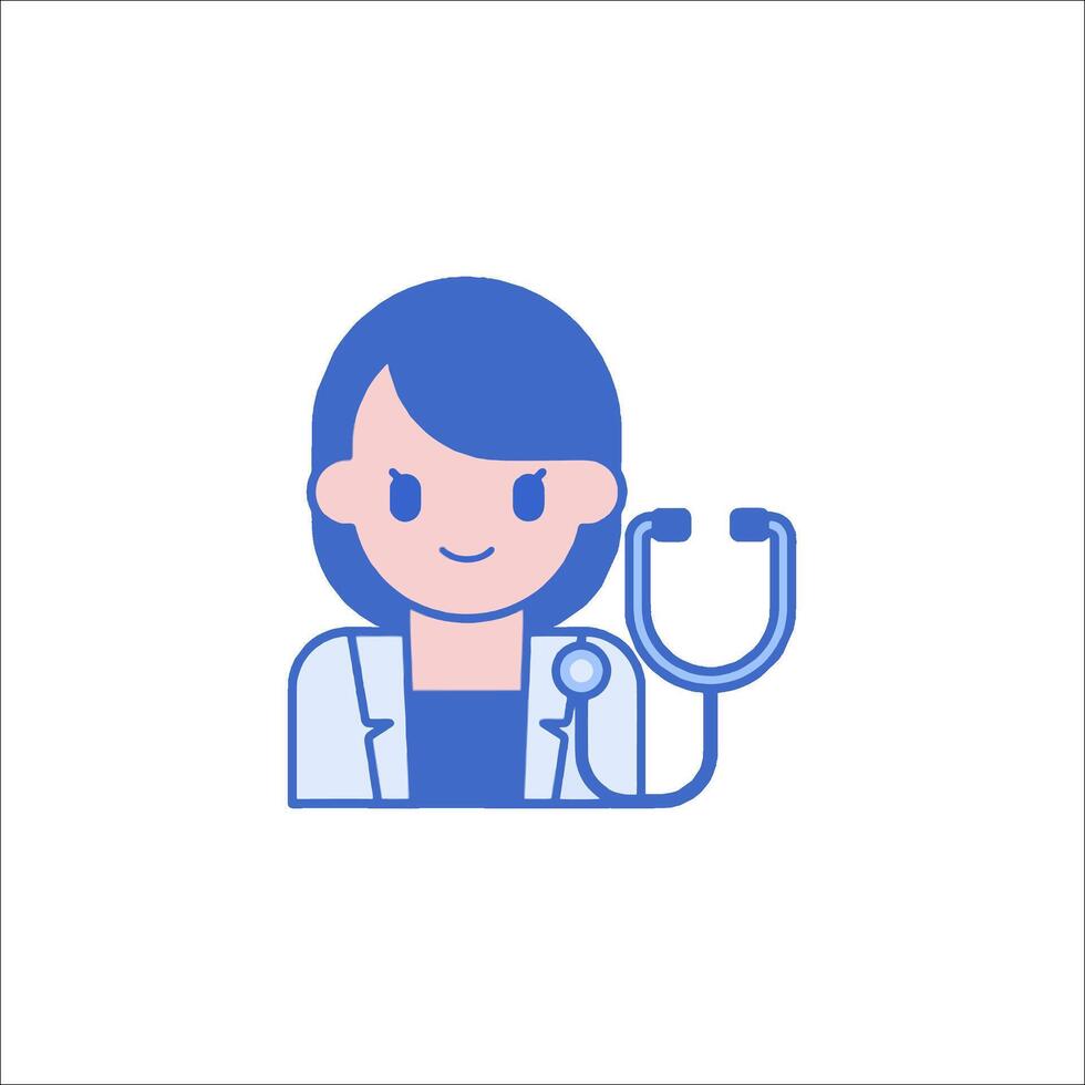 A woman with a stethoscope icon vector