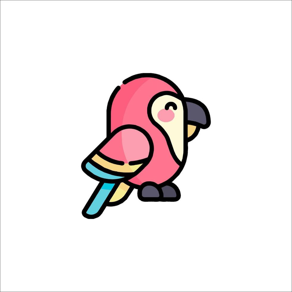 A cartoon parrot with a pink and blue beak vector