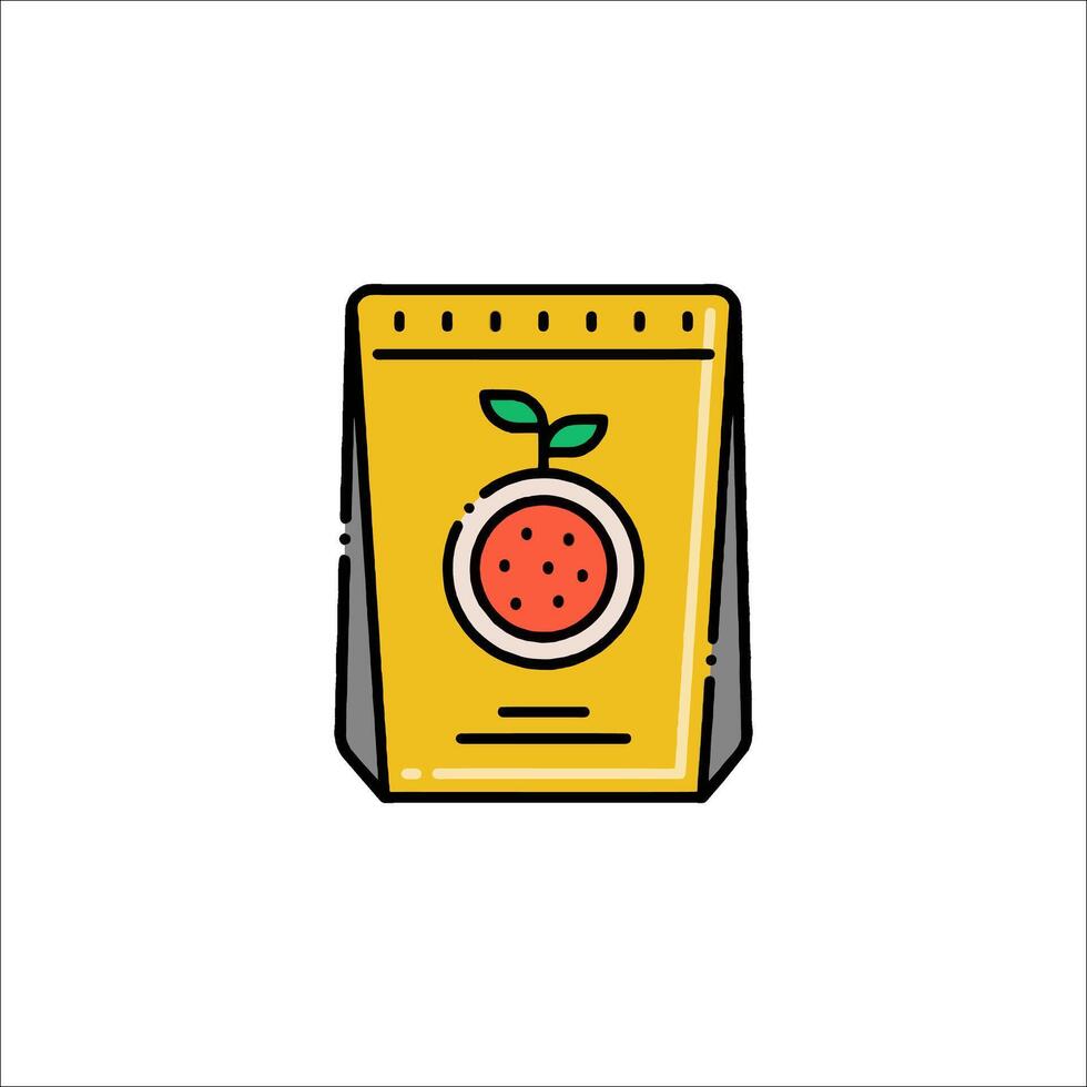 A bag of watermelon with a leaf on it vector