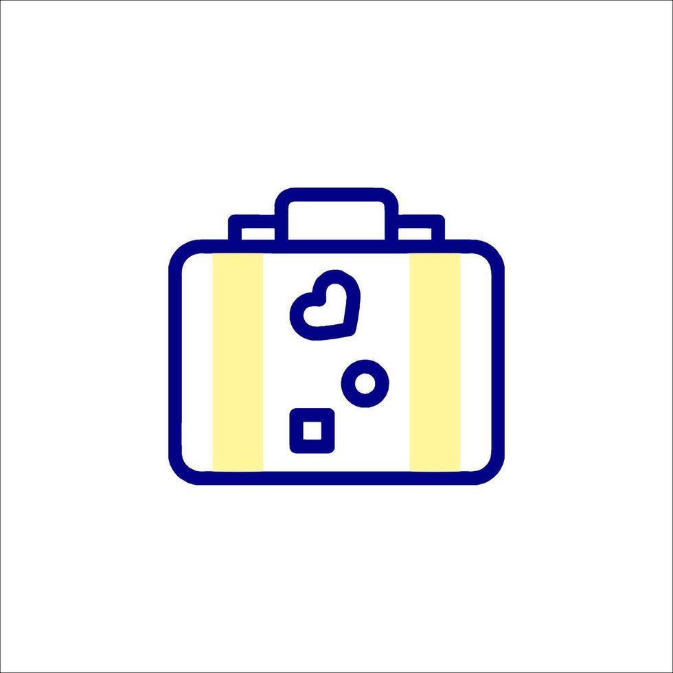 A suitcase icon with a heart on it vector