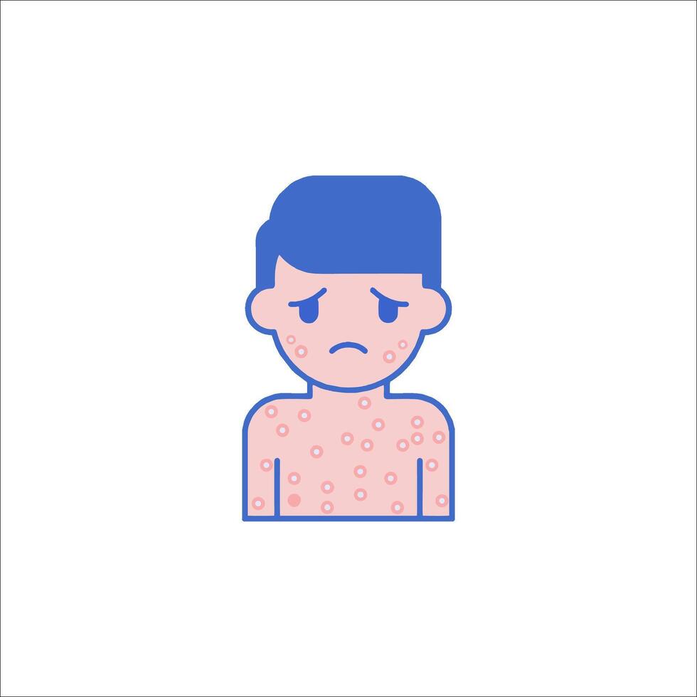 A man with a rash on his chest vector