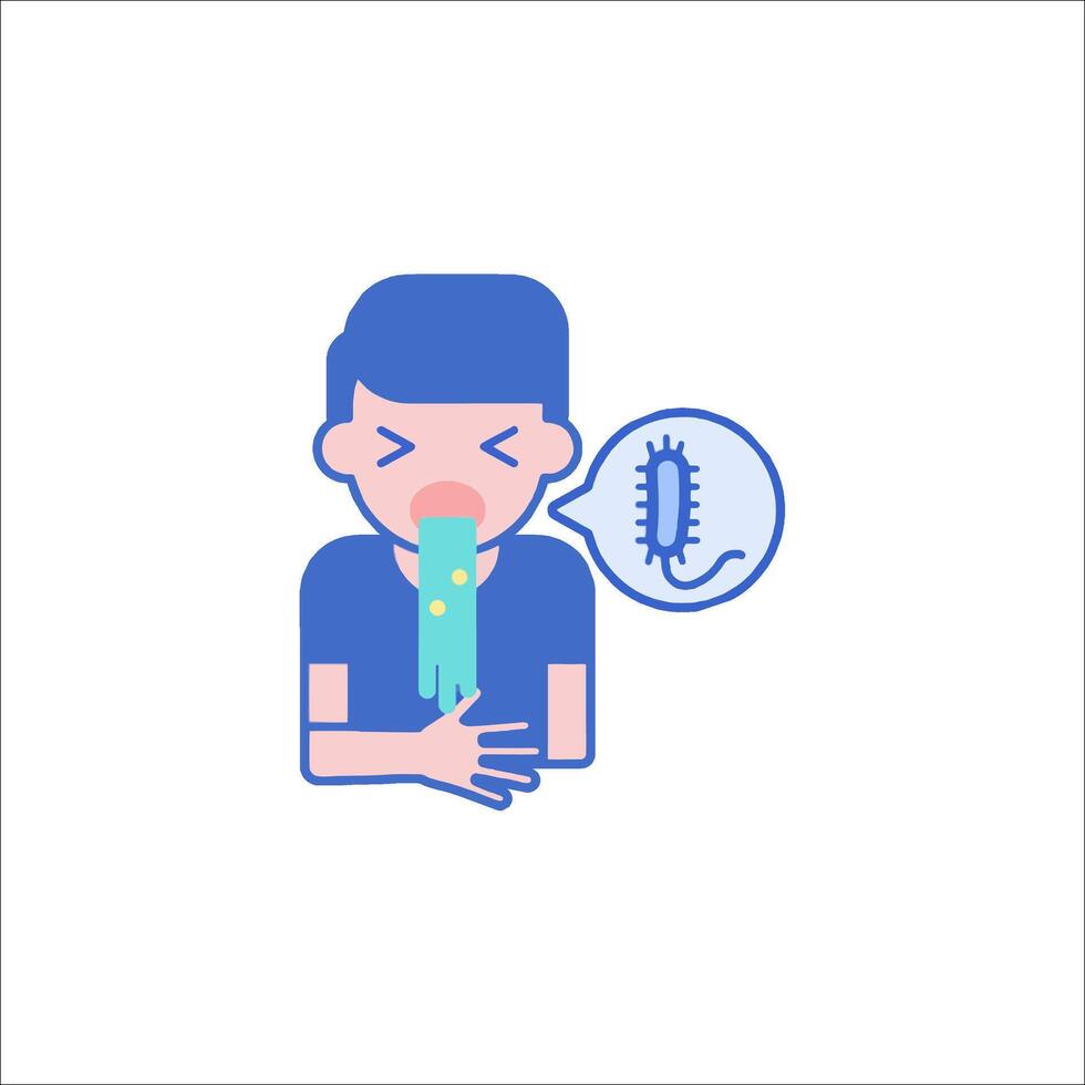 Illustration of a man with a cold vector