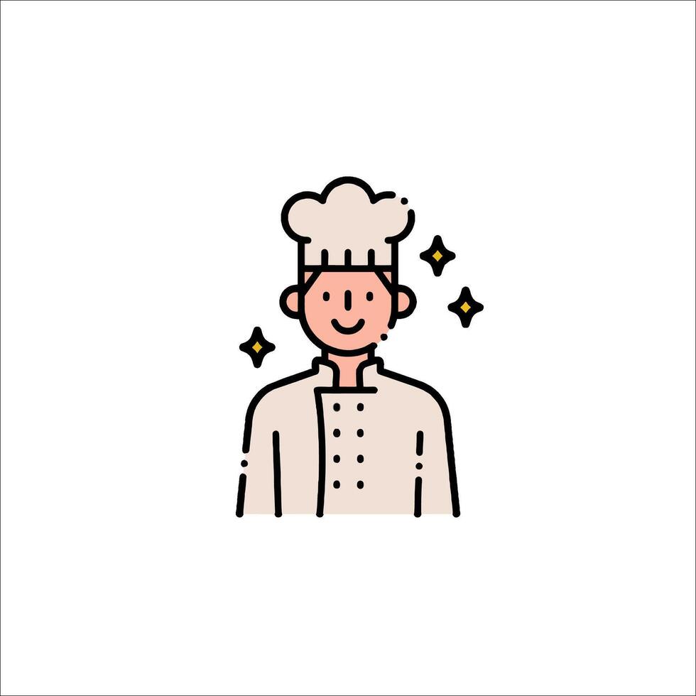 A chef icon with a star on his head vector