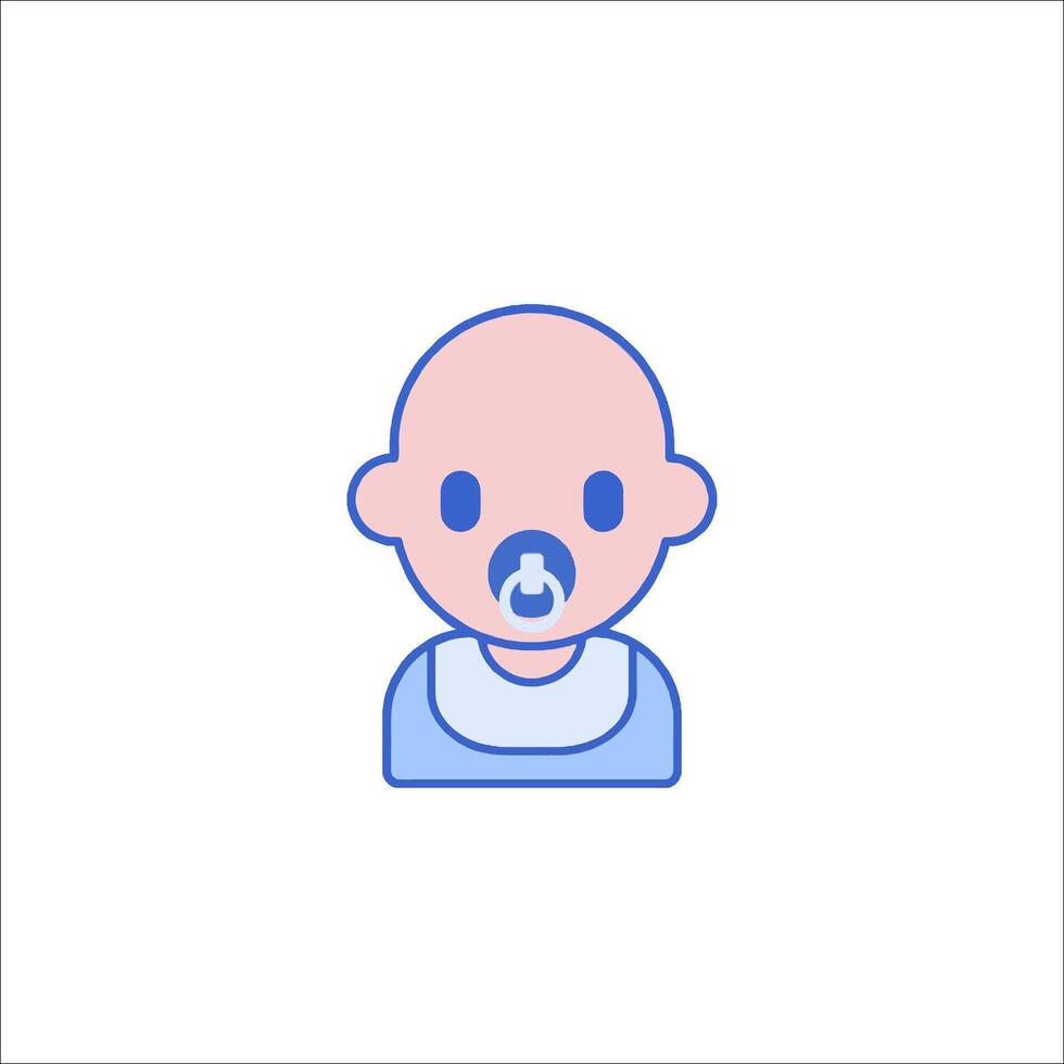A baby with a pacifier in his mouth vector