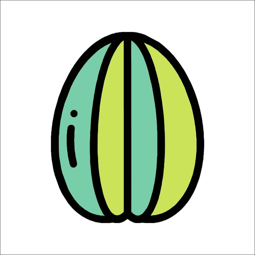 A green and blue egg icon vector