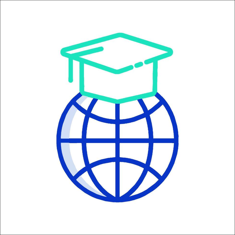 A globe with a graduation cap on it vector