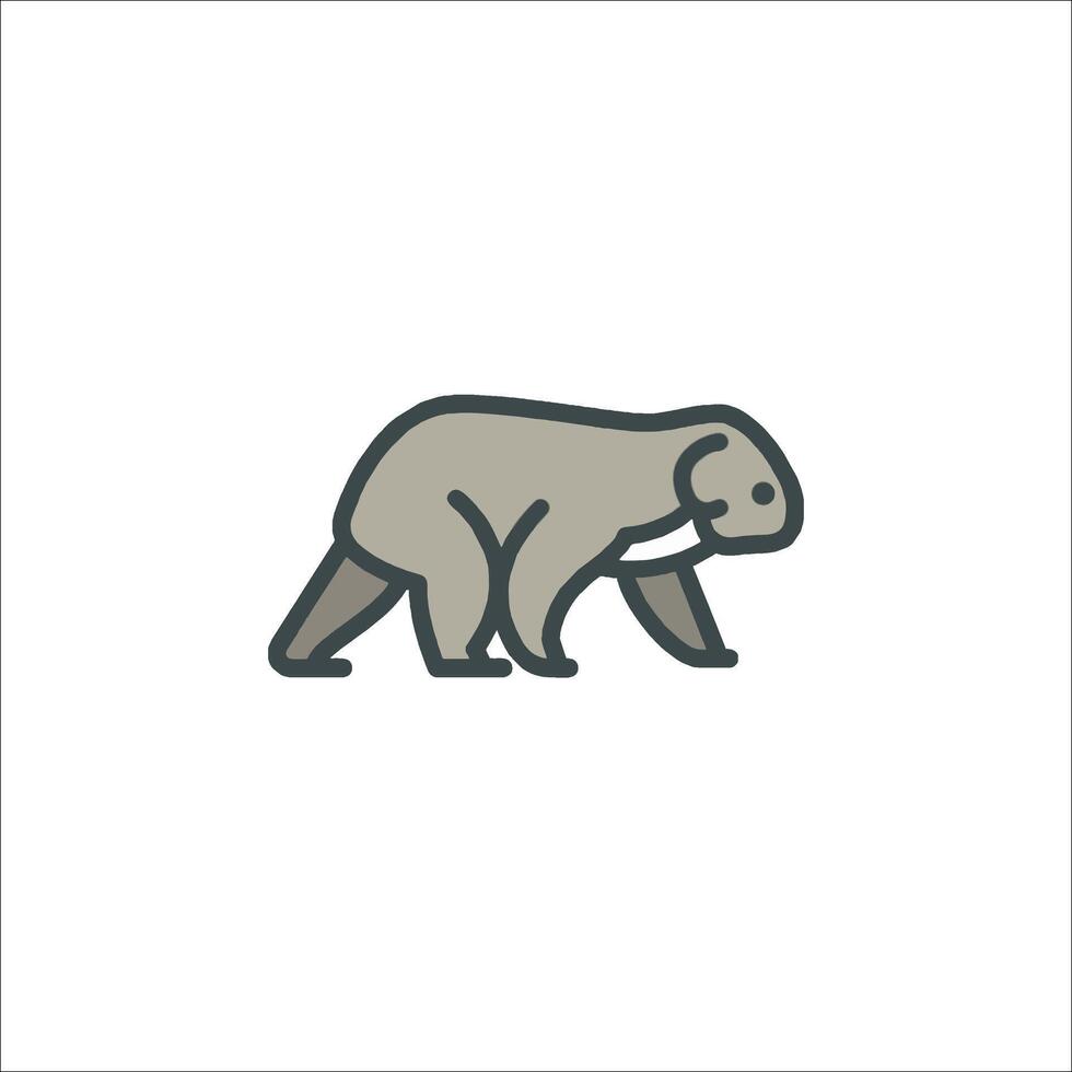 A bear walking on the ground with a white background vector