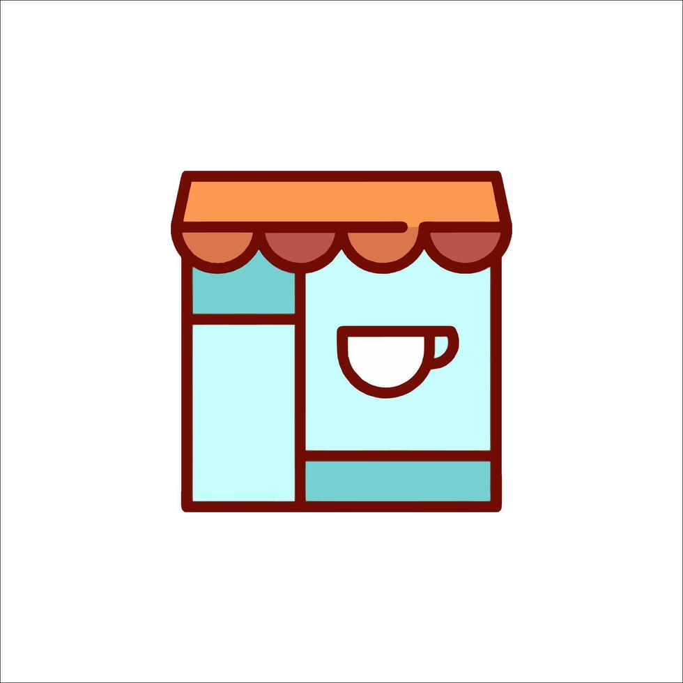 A coffee shop icon with a cup and saucer vector