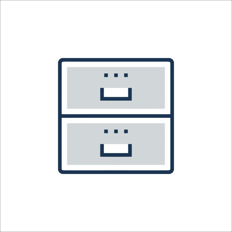 A file cabinet icon on white background vector