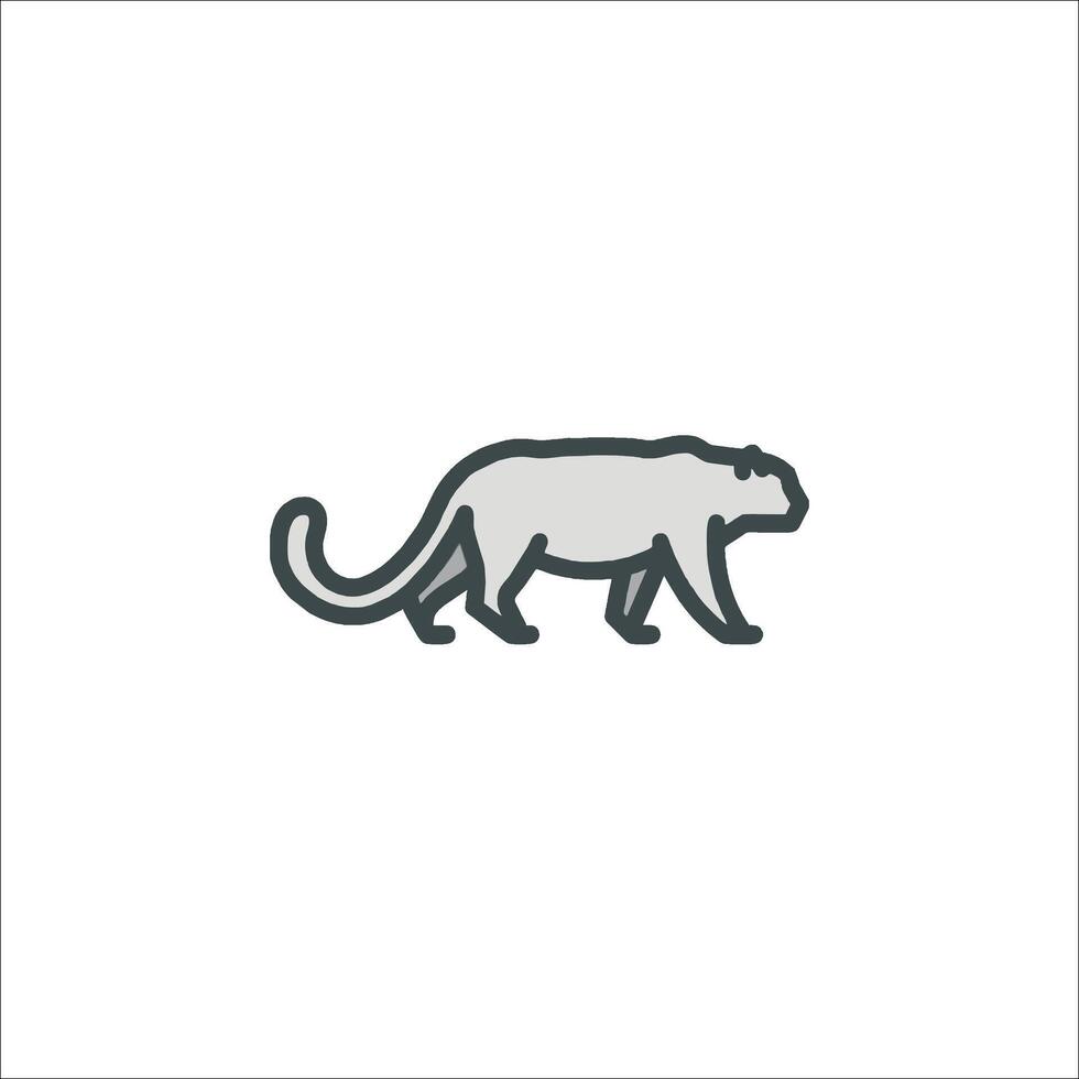 A line drawing of a leopard vector
