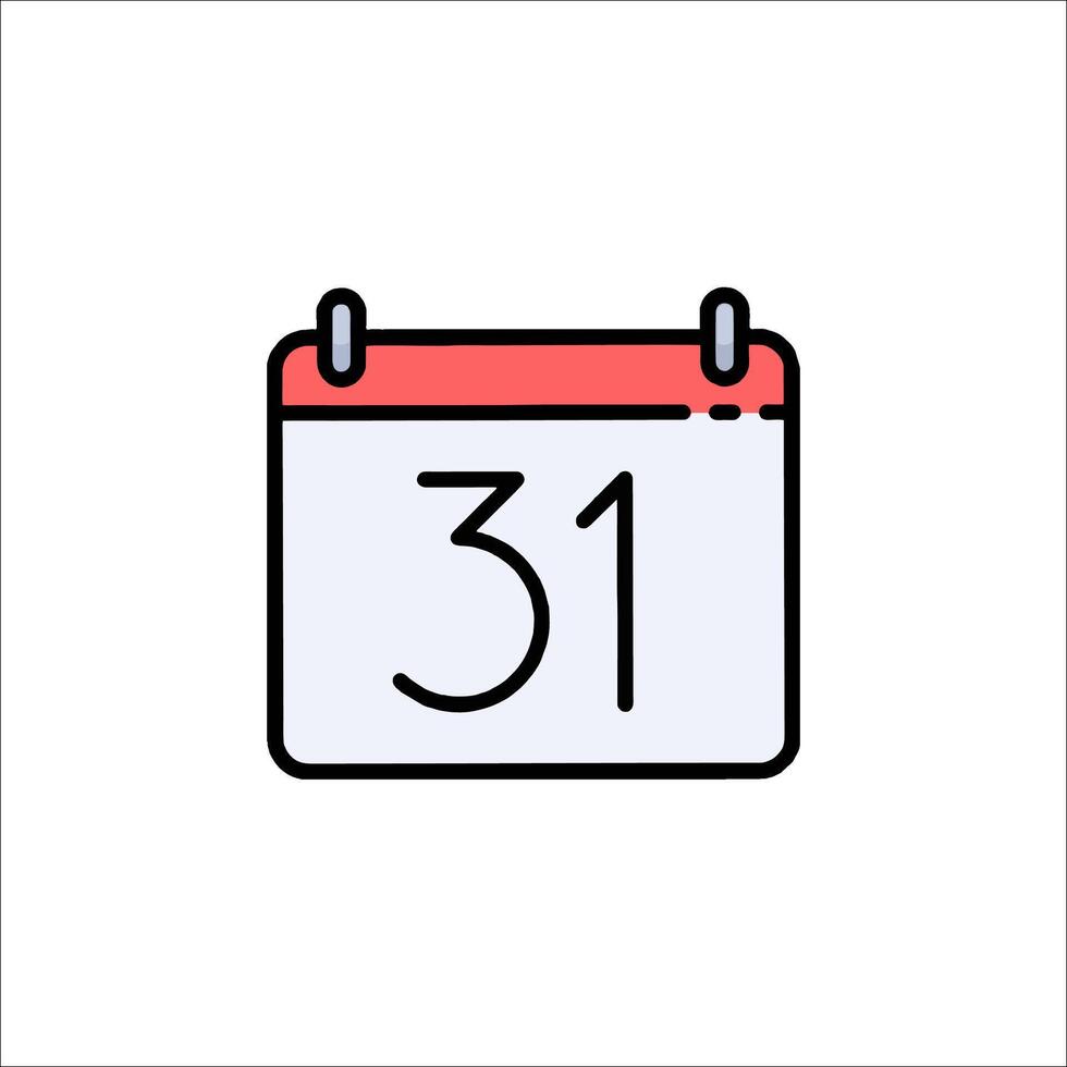 A calendar with the date 31 on it vector