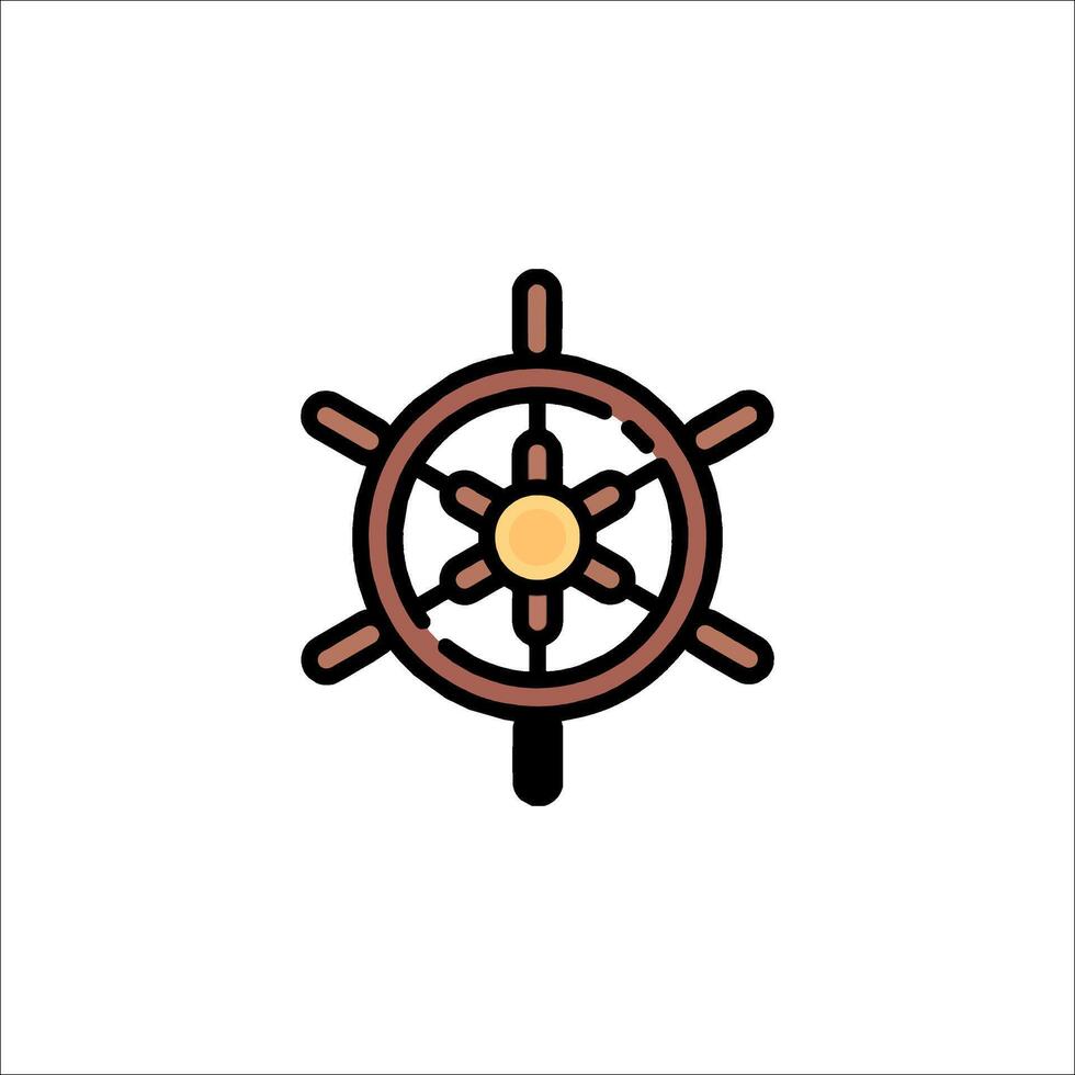 A ship's wheel icon on a white background vector
