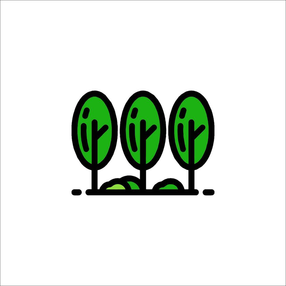 A green logo with three trees on it vector