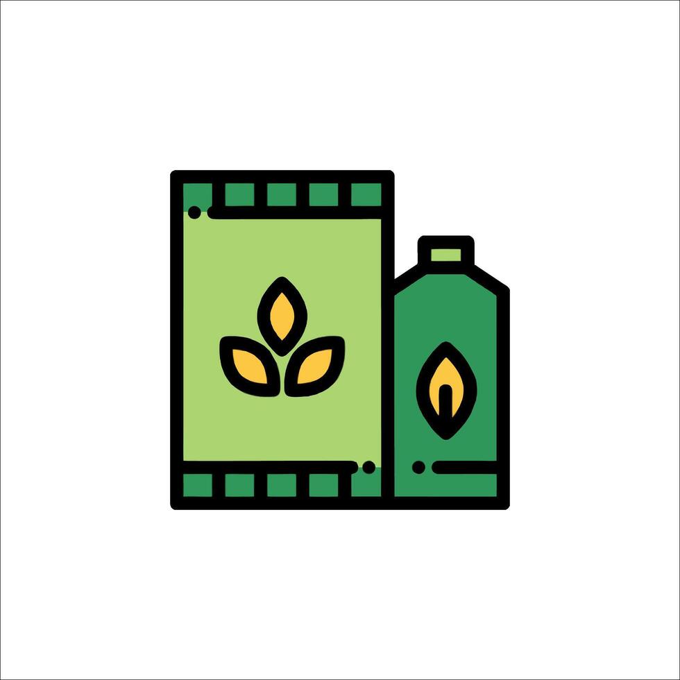 A green and yellow box with a leaf on it vector