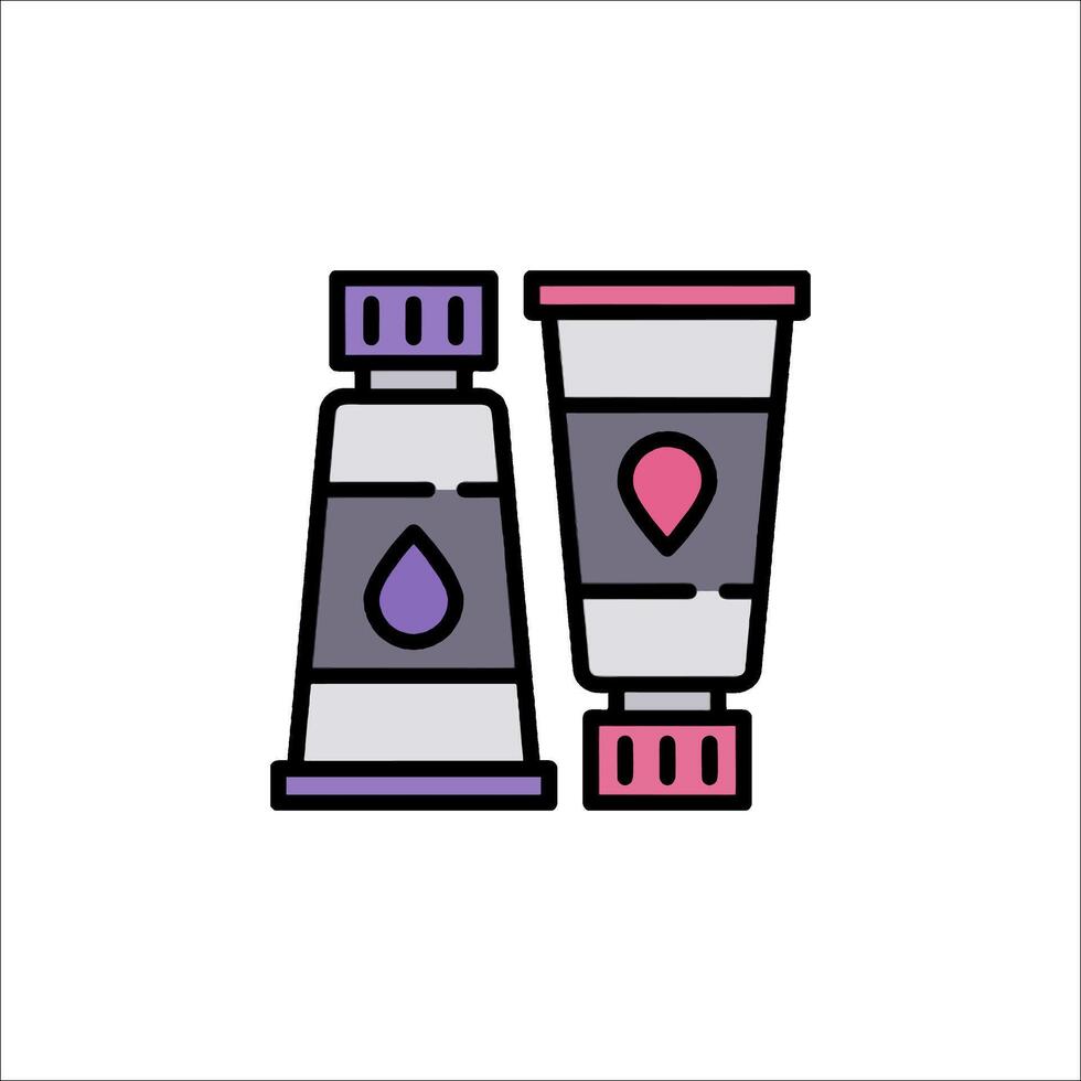 Two tubes of paint with a pink heart on the top vector