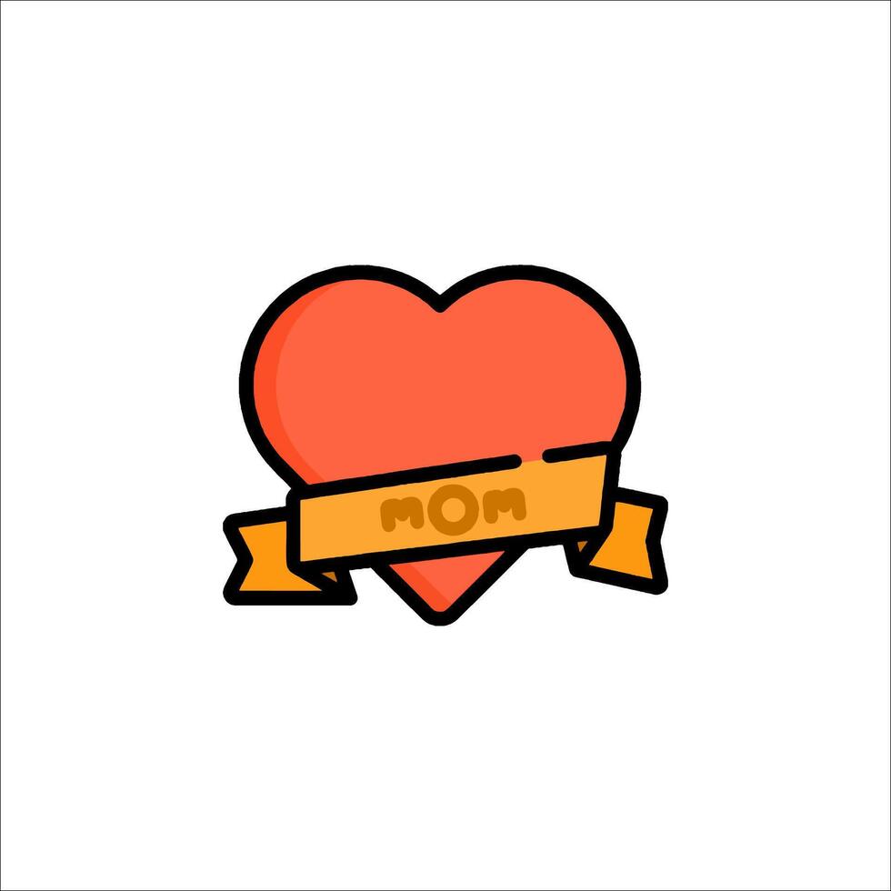 A heart with the word mom on it vector