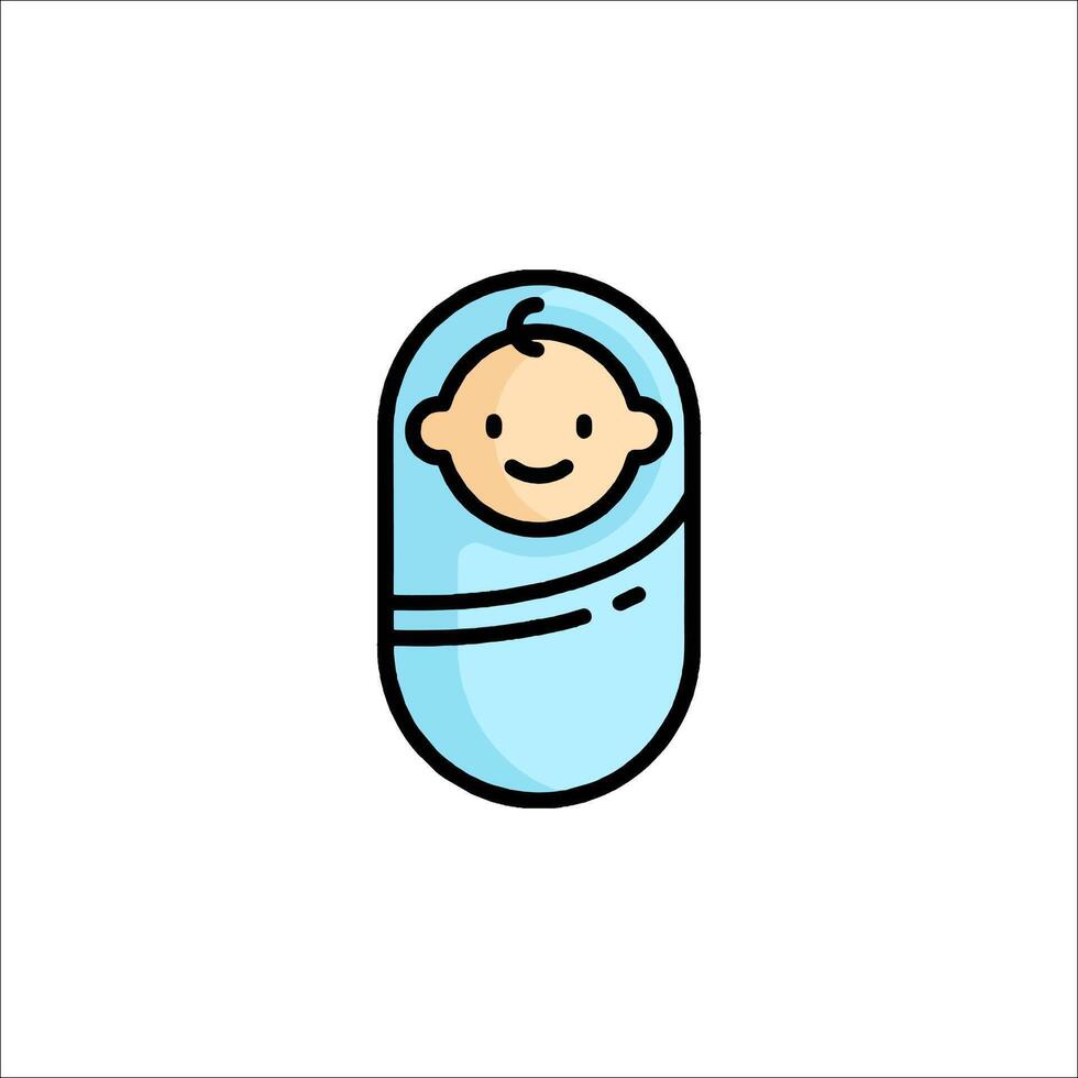Baby in a wrap icon illustration vector