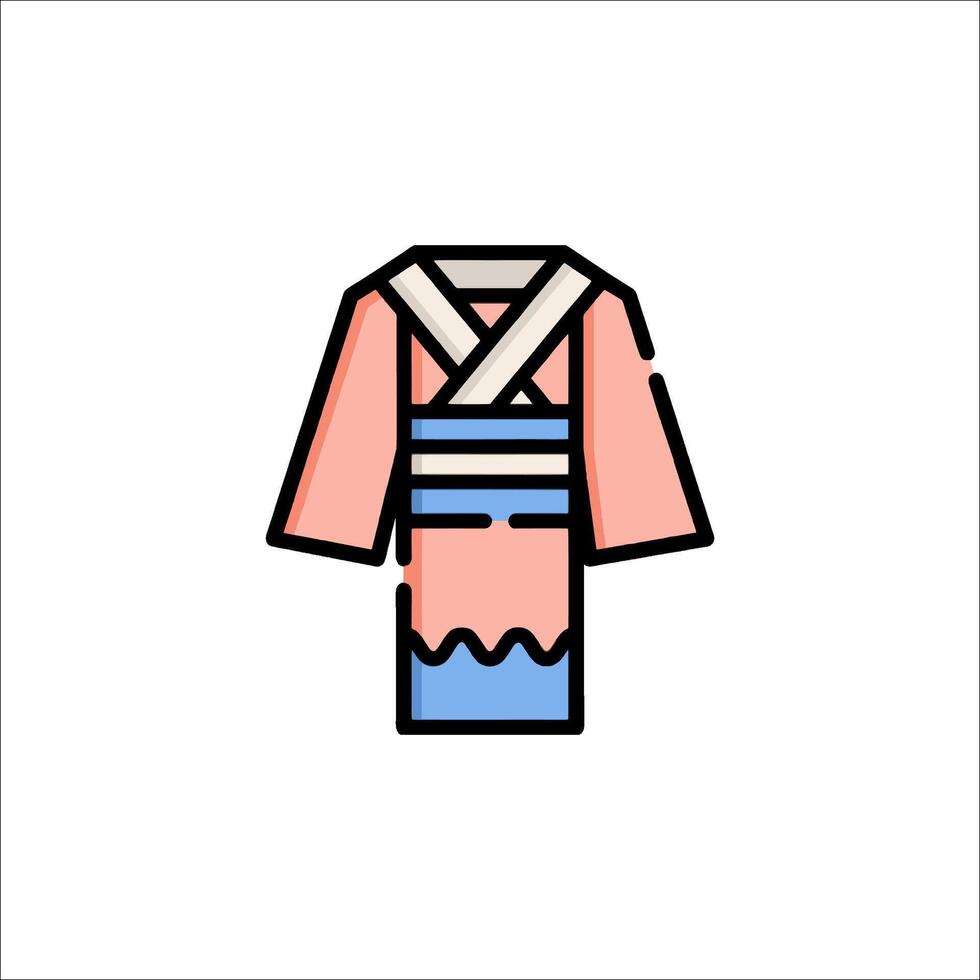 A pink and blue kimono on a white background vector