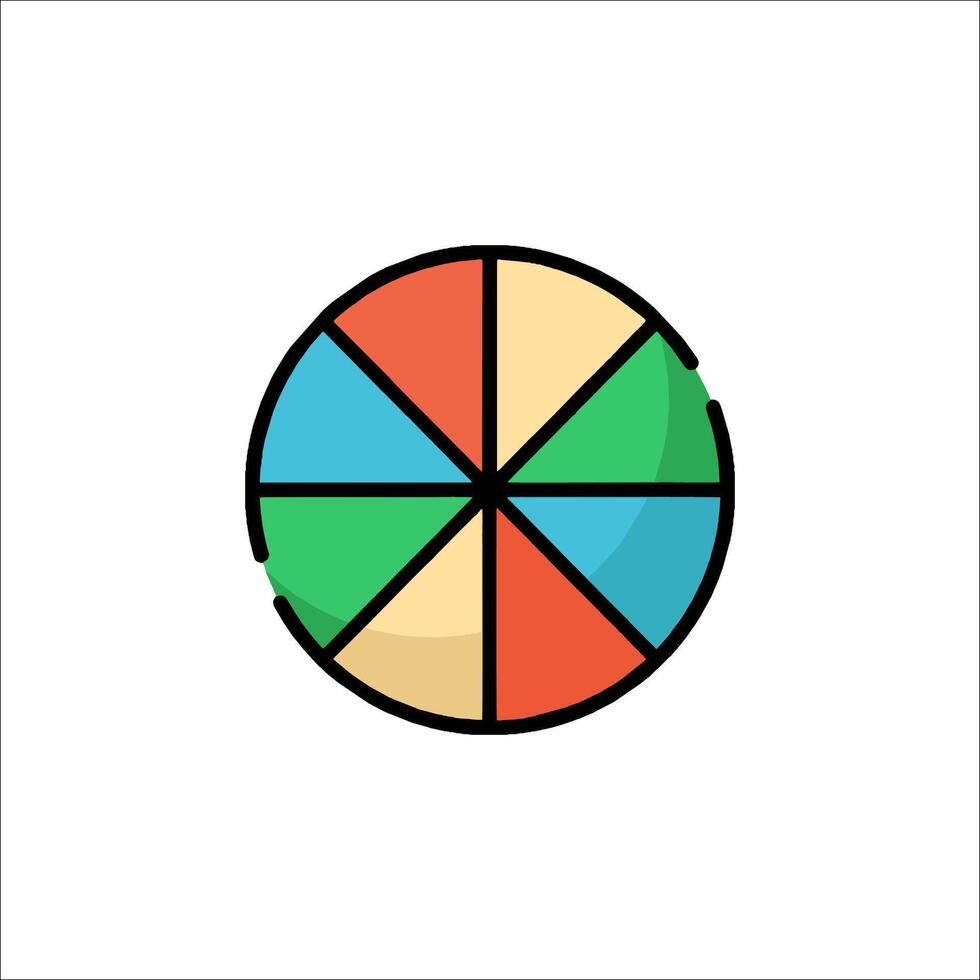 A colorful wheel icon on a white background vector