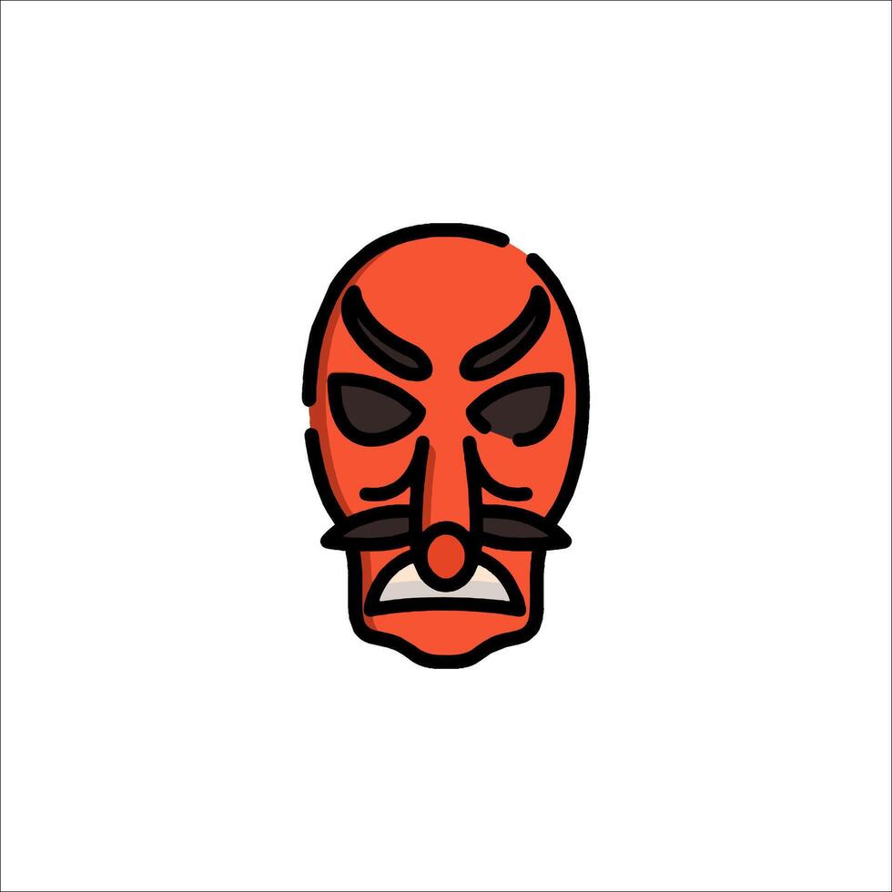 A red mask with a mustache and a mustache vector
