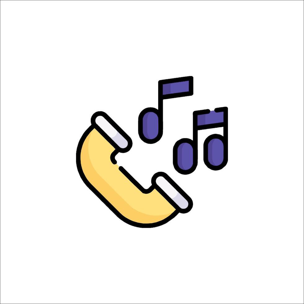 A phone with music notes and a phone cord vector