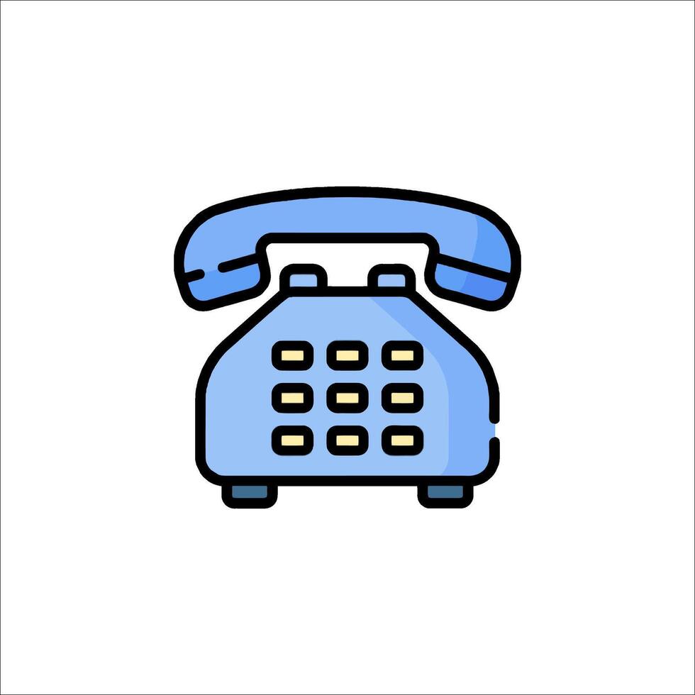 A blue telephone icon on a white background vector