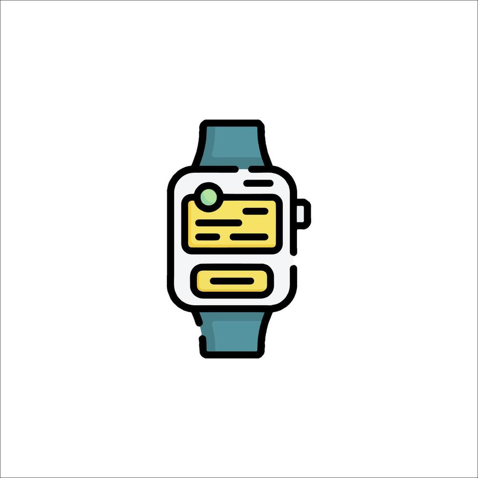 An icon of a watch with a phone on it vector