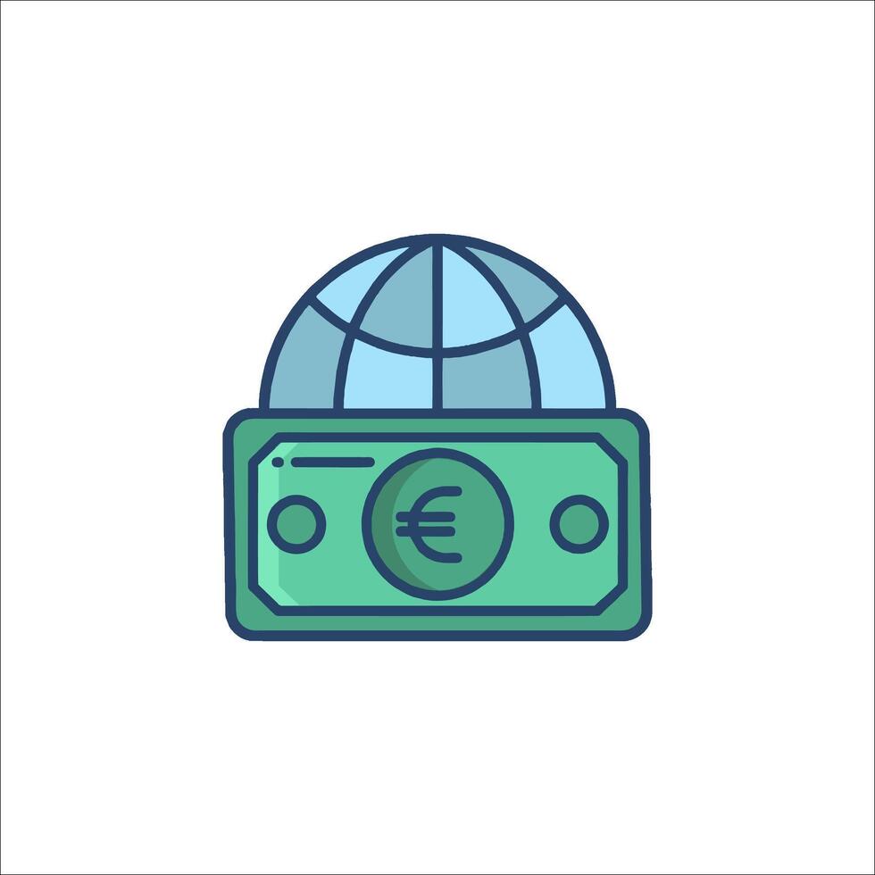 Money and globe icon illustration vector