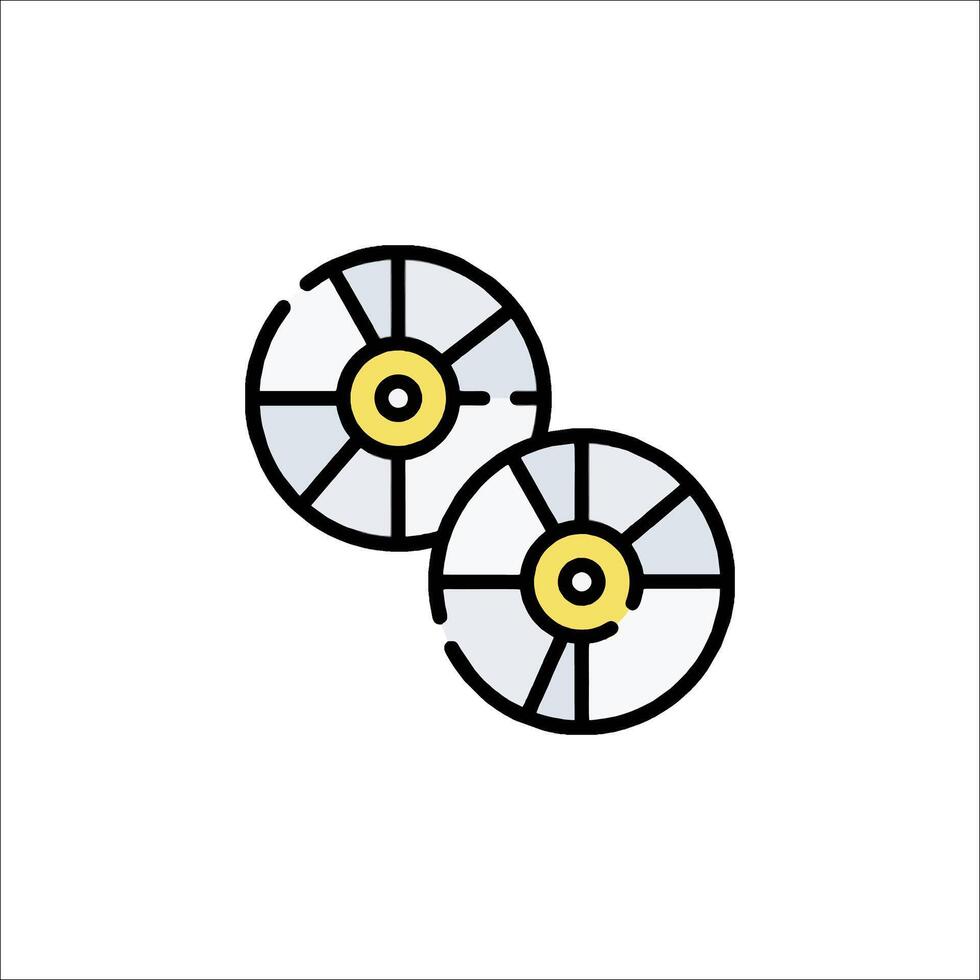 Two disks icon on white background vector