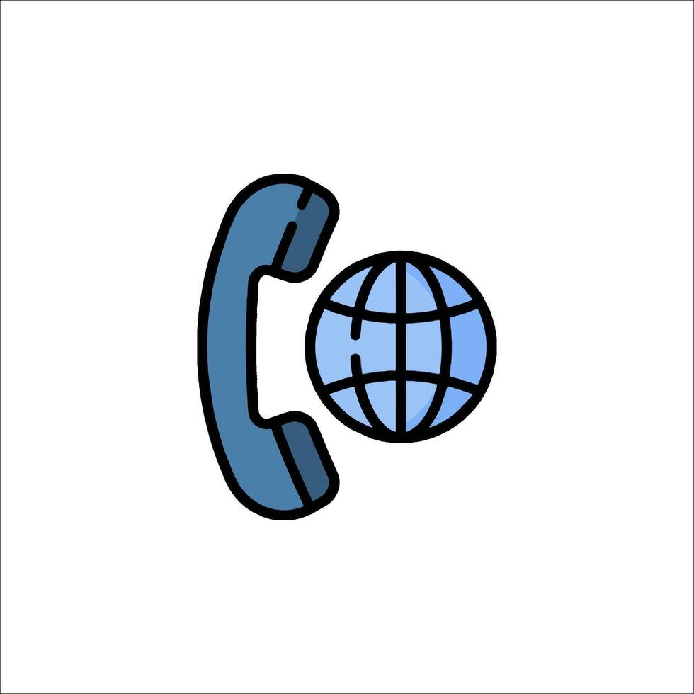 Global phone icon illustration vector