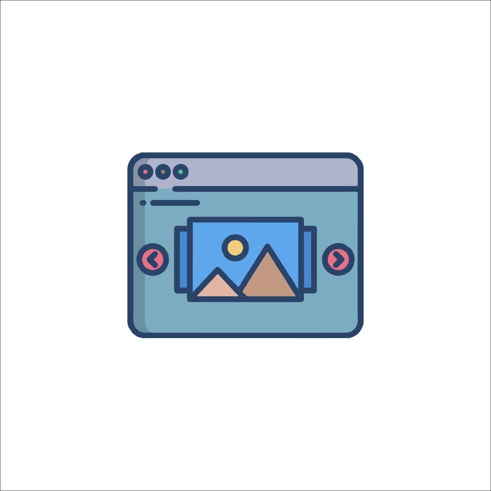 A web page with a mountain in the background vector