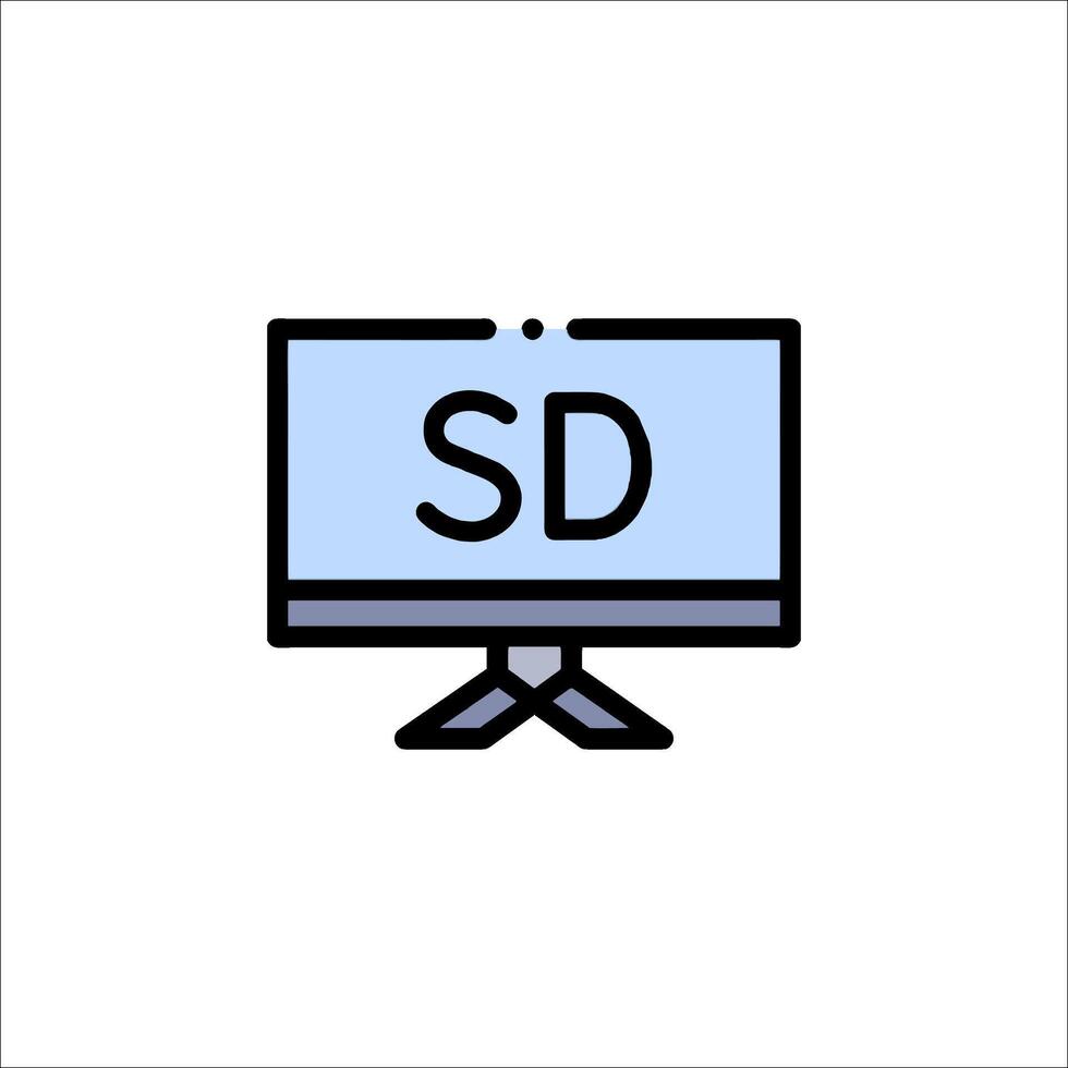 A computer monitor with the word sd on it vector