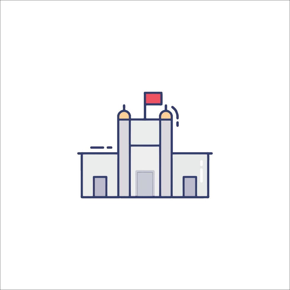 A building with a flag on top and a flag on the roof vector