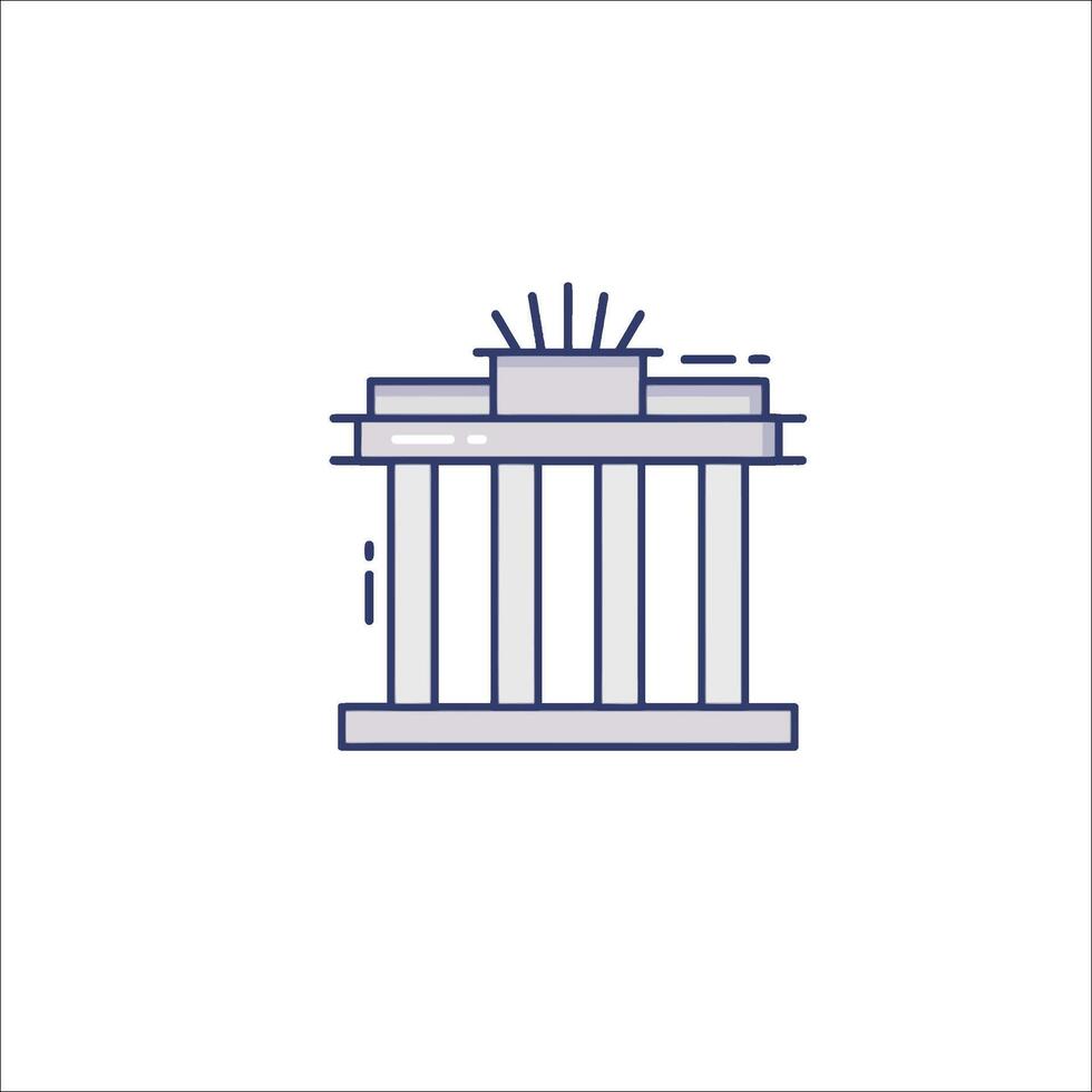 The german national monument line icon vector