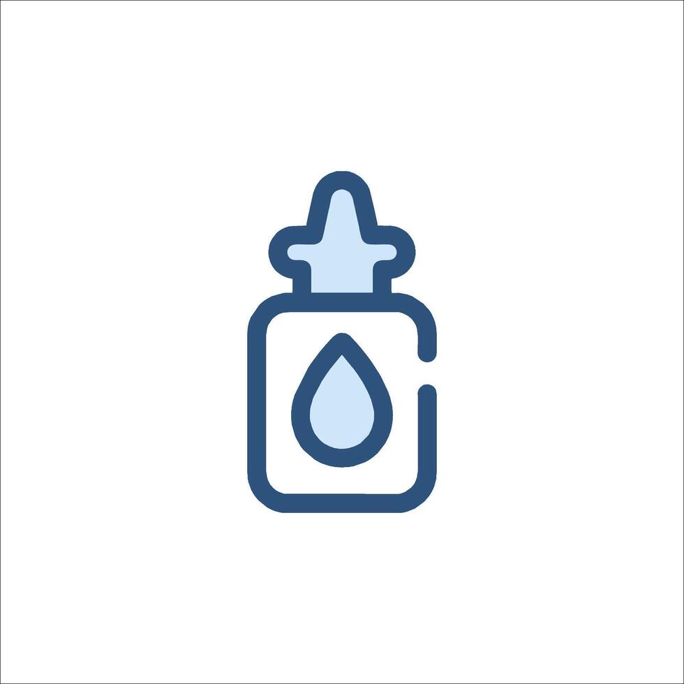 A bottle with a drop of liquid in it vector