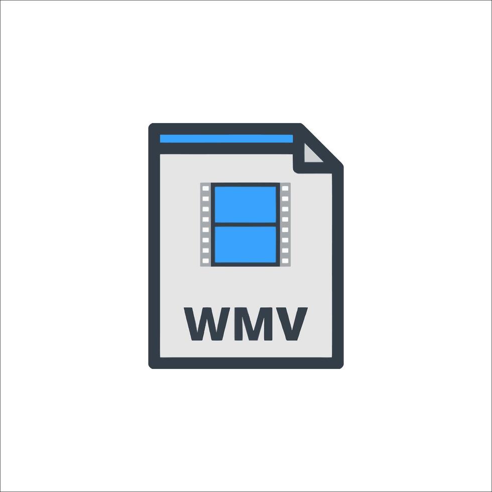 Wmv file icon, illustration vector