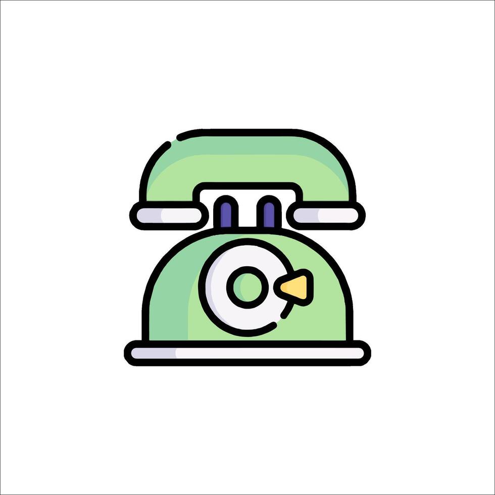A green telephone icon on a white background vector