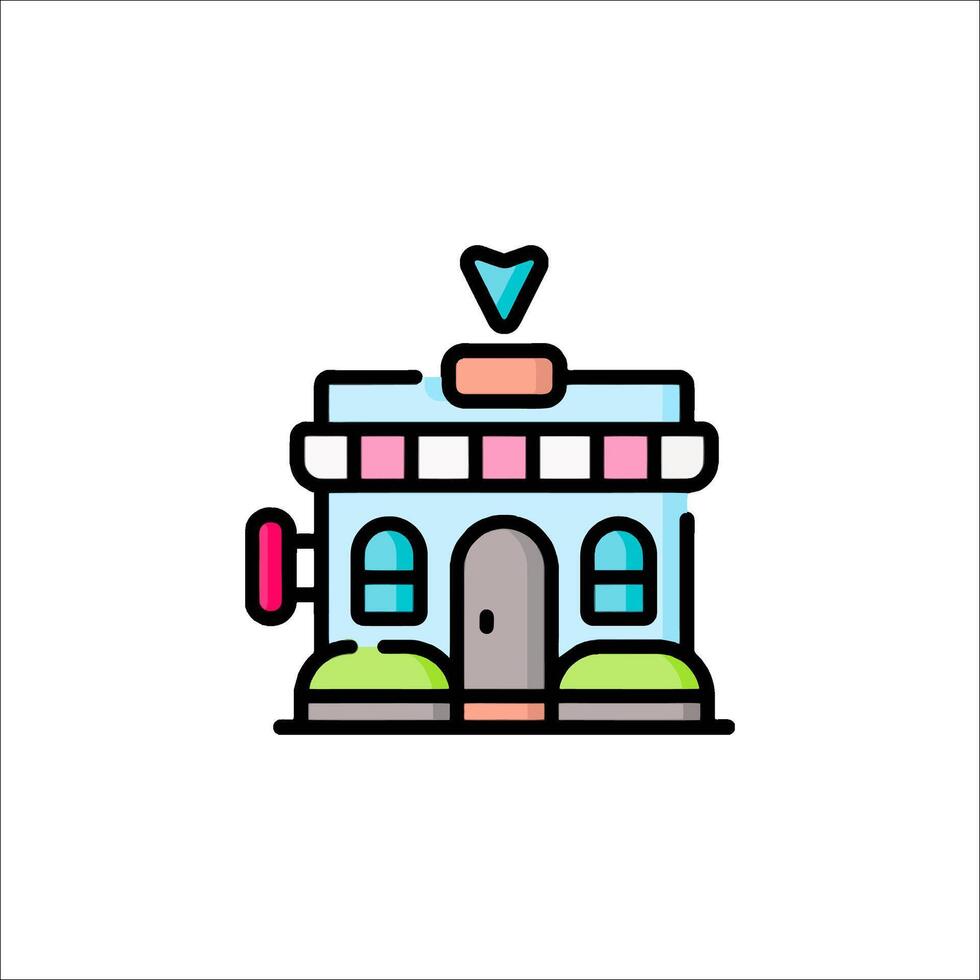 A small house with a heart on top vector
