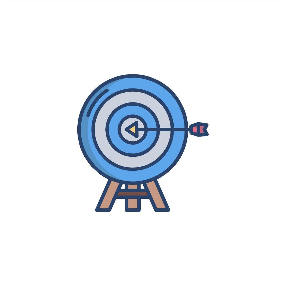 Target icon with arrow and target on white background vector