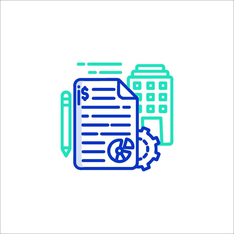 A document with a pen and pencil on it vector