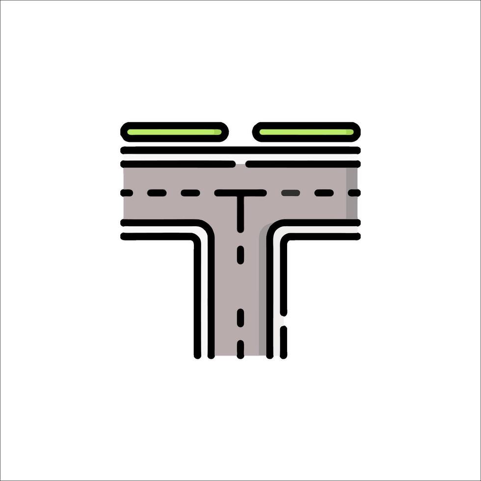 A road with a sign that says t vector